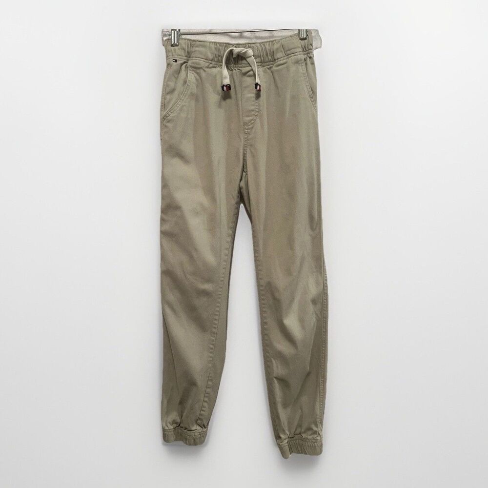 Tommy Hilfiger Clark Stretch Twill Jogger Pants Youth Boys 16 Tan Beige Khaki